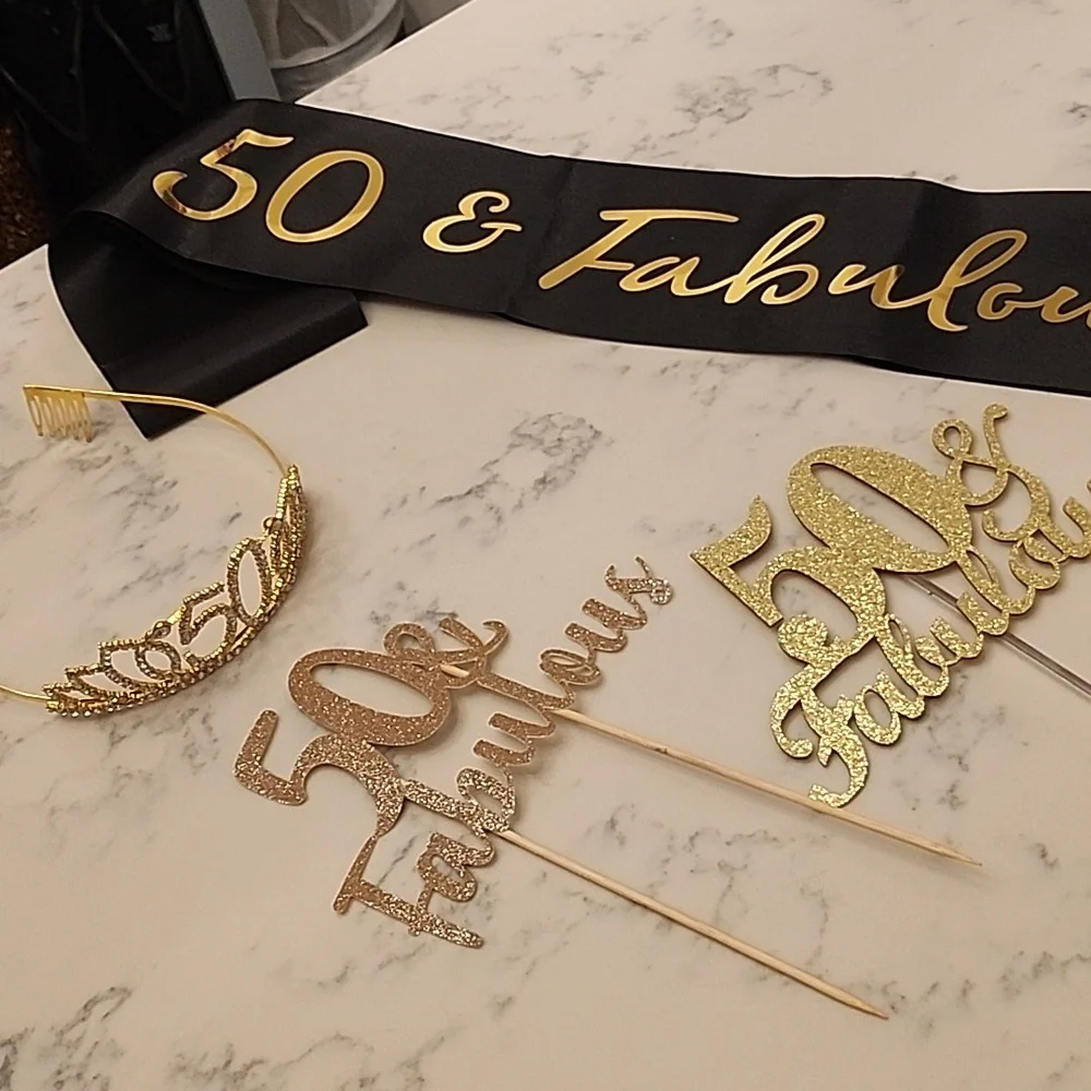 50 & Fabulous Gold Party Decoration Set
